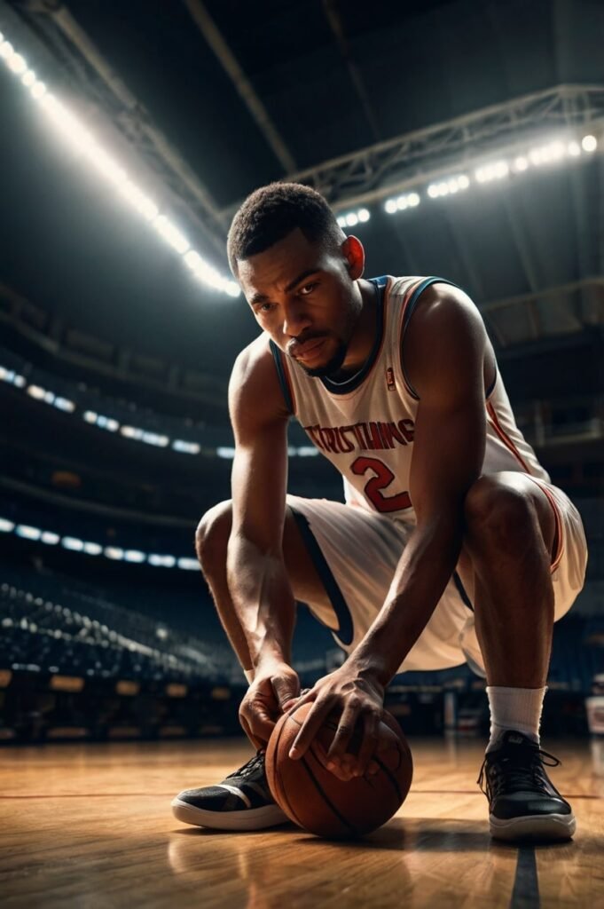 Basketball player preparing with determination reflecting inspirational sports quotes