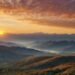 Sunrise over mountains with have a great day motivational quotes
