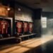 Locker room scene with inspirational motivational sports quotes energy