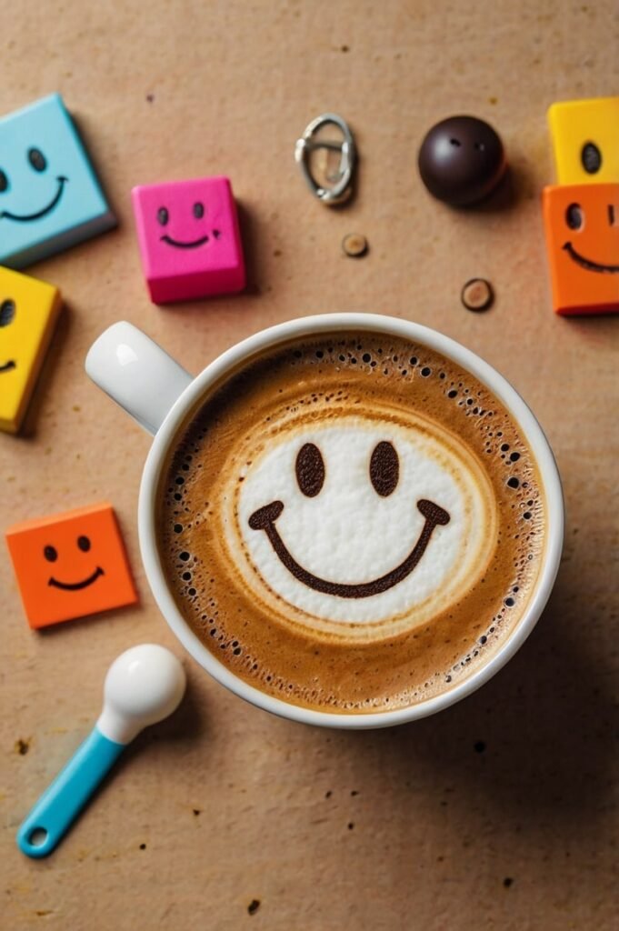 Coffee cup flat lay for funny quotes about inspiration and motivation