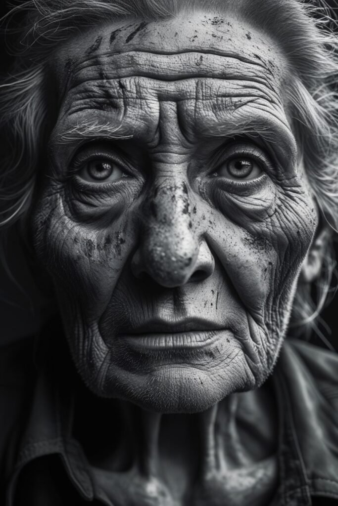 Black and white portrait representing wisdom and harsh truth quotes