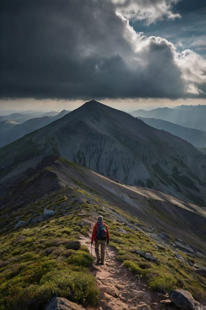Mountain climb symbolizing grit and growth for men