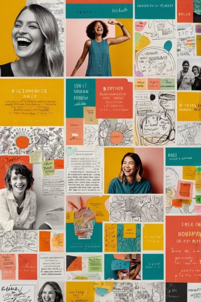 Pinterest collage with funny quotes about inspiration and motivation highlights