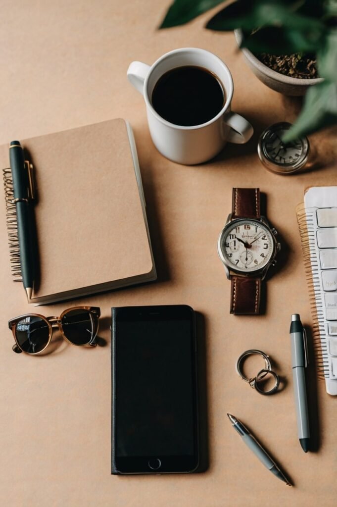 Productivity flat lay for success quotes for men