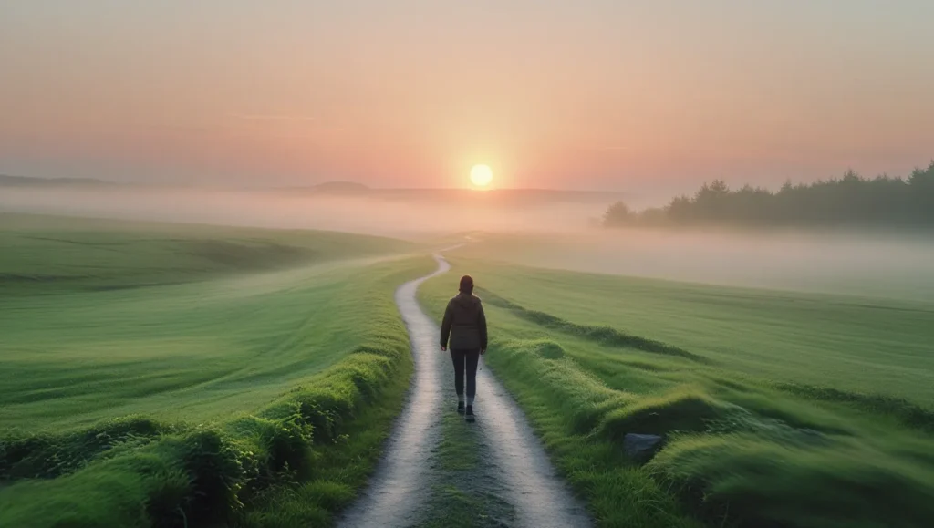 Sunrise path symbolizing quotes about going into the future with hope