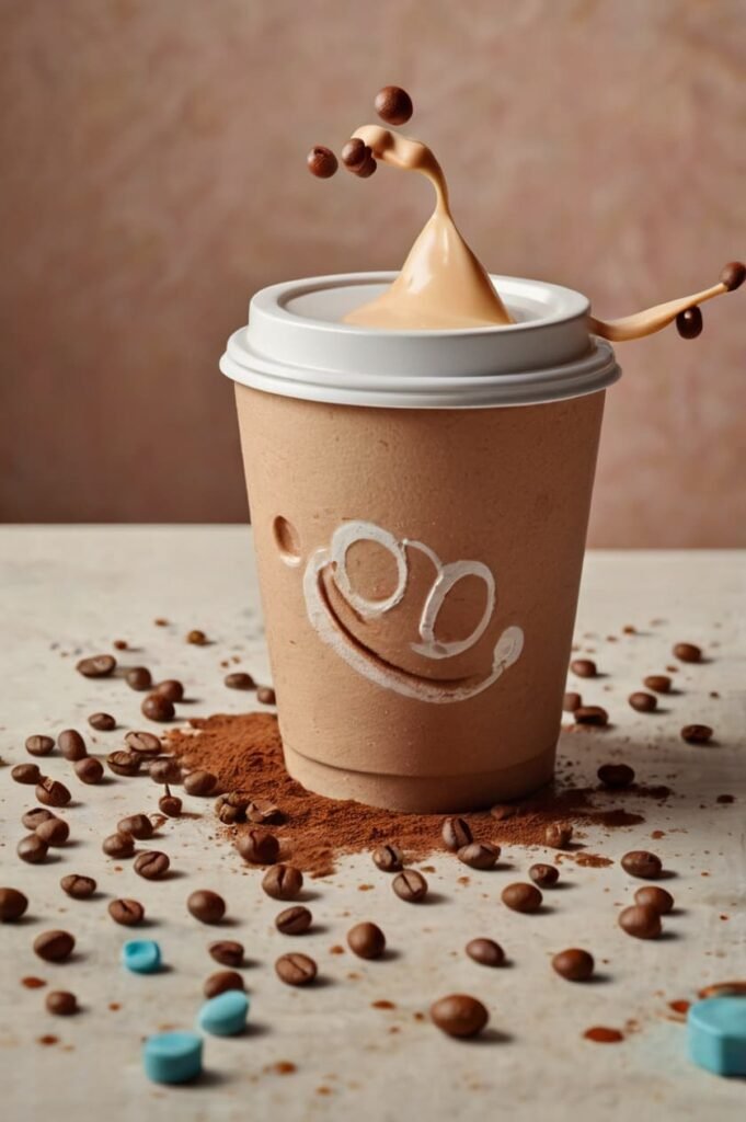 Playful spilled coffee for quotes about making mistakes with humor