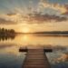 Sunrise over calm lake for Saturday inspirational quotes and positivity