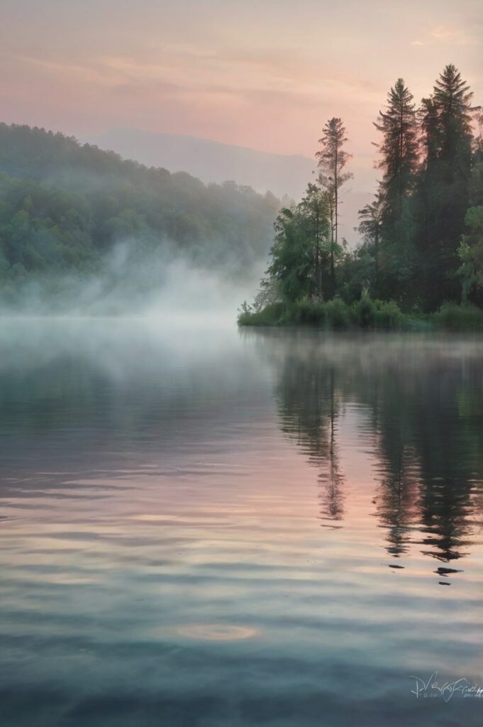 Serene lake sunrise for Sunday inspirational quotes and reflection
